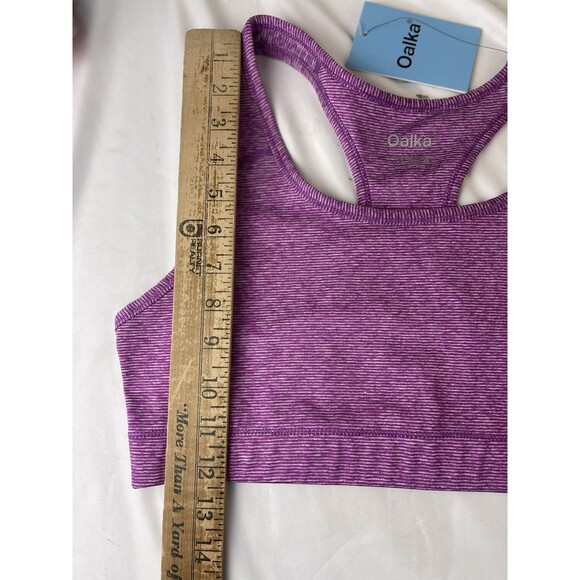 Oalka Womens Racerback Sports Bras Fitness Medium Support Workout Running  L - Picture 4 of 6